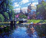 Unknown Artist Springtime,Boston Public Garden painting